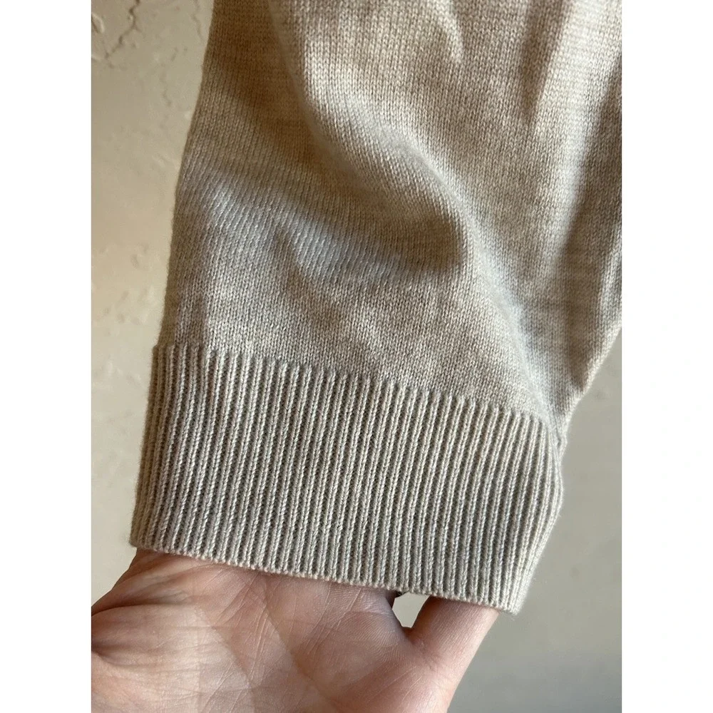 Hart Schaffner Marx Extra Fine Merino Wool V Neck Pullover Sweater XL Beige